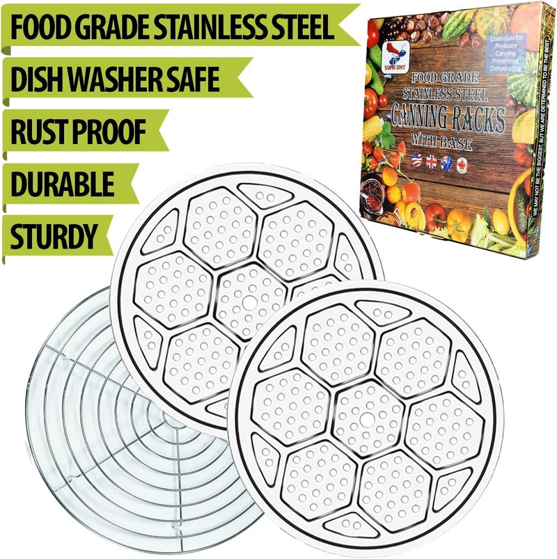 Supa Ant Canning Rack - Pot Rack - Canning Rack for Water Bath Canner Rack - Stainless Steel Rack - Canning Pot Rack - Canning Rack for Stock Pot - Pressure Canner Rack-10.8in 2 Canning Supplies Rack & 1 Base - Image 4